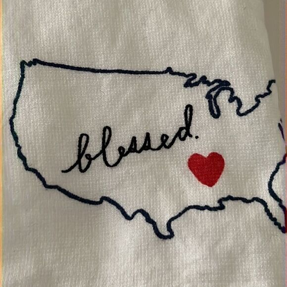 Rae Dunn Americana Kitchen Towels Set of 4 - Picture 4 of 7